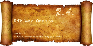 Römer Aranka névjegykártya